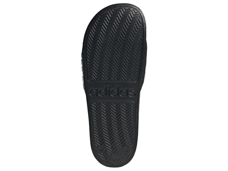 Adidas Unisex Adilette Black/White Shower Slides - Image 4