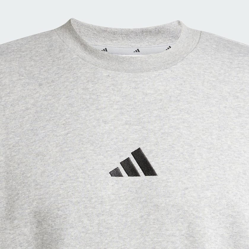 Adidas Men's Essentials Feelcozy Fleece Grey Sweatshirt - Image 3
