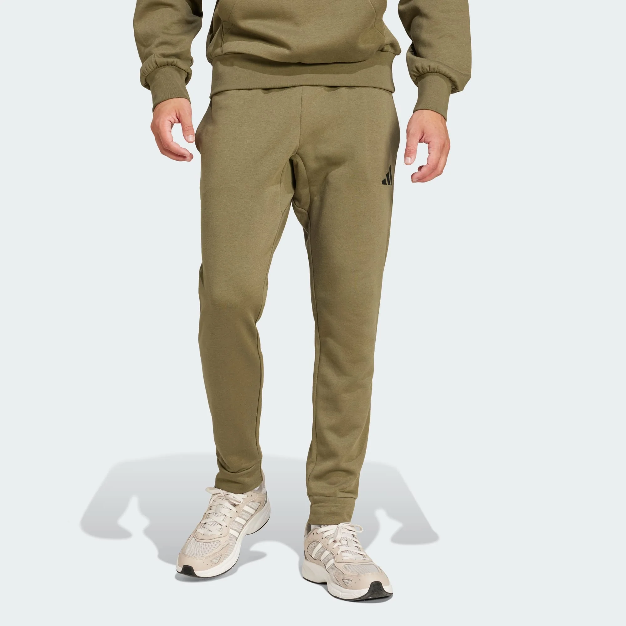 Adidas Men's Essentials Feelcozy Fleece Olive Trackpants