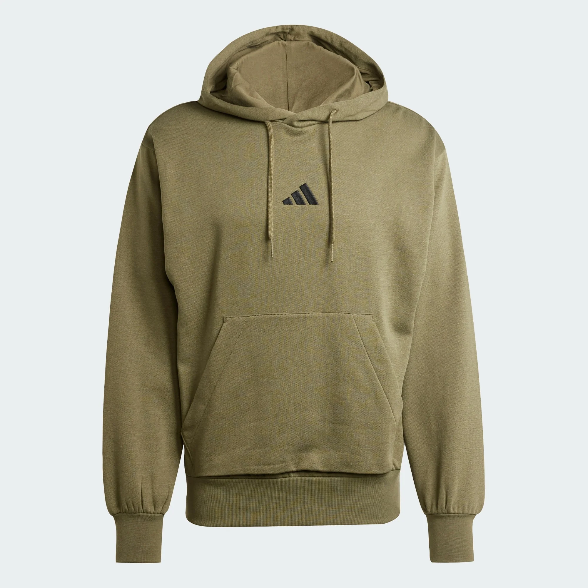 Adidas Men's Feelcozy Fleece Olive Hoodie - Image 2