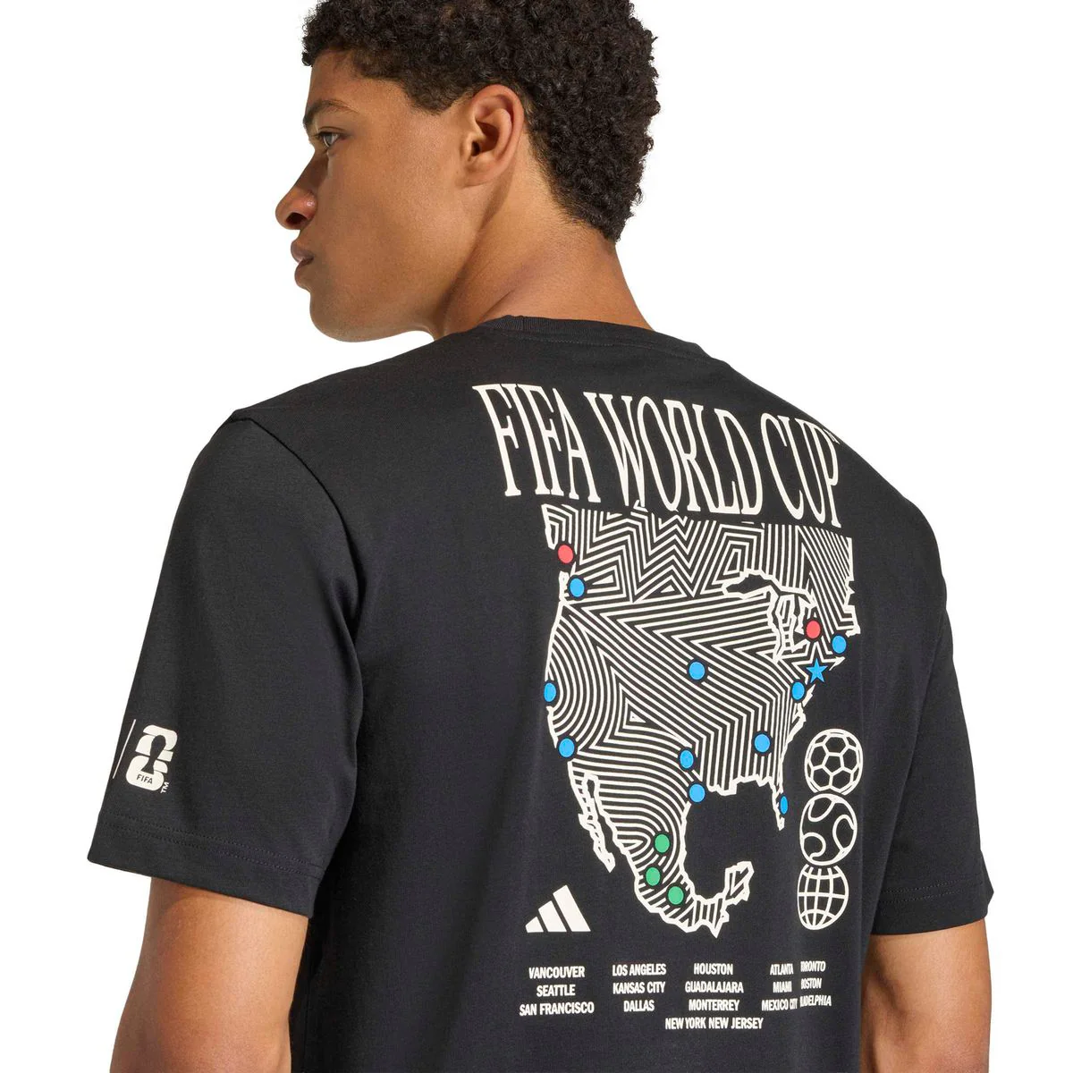 Adidas Men's Fifa World Cup Graphic Black Tee - Image 2