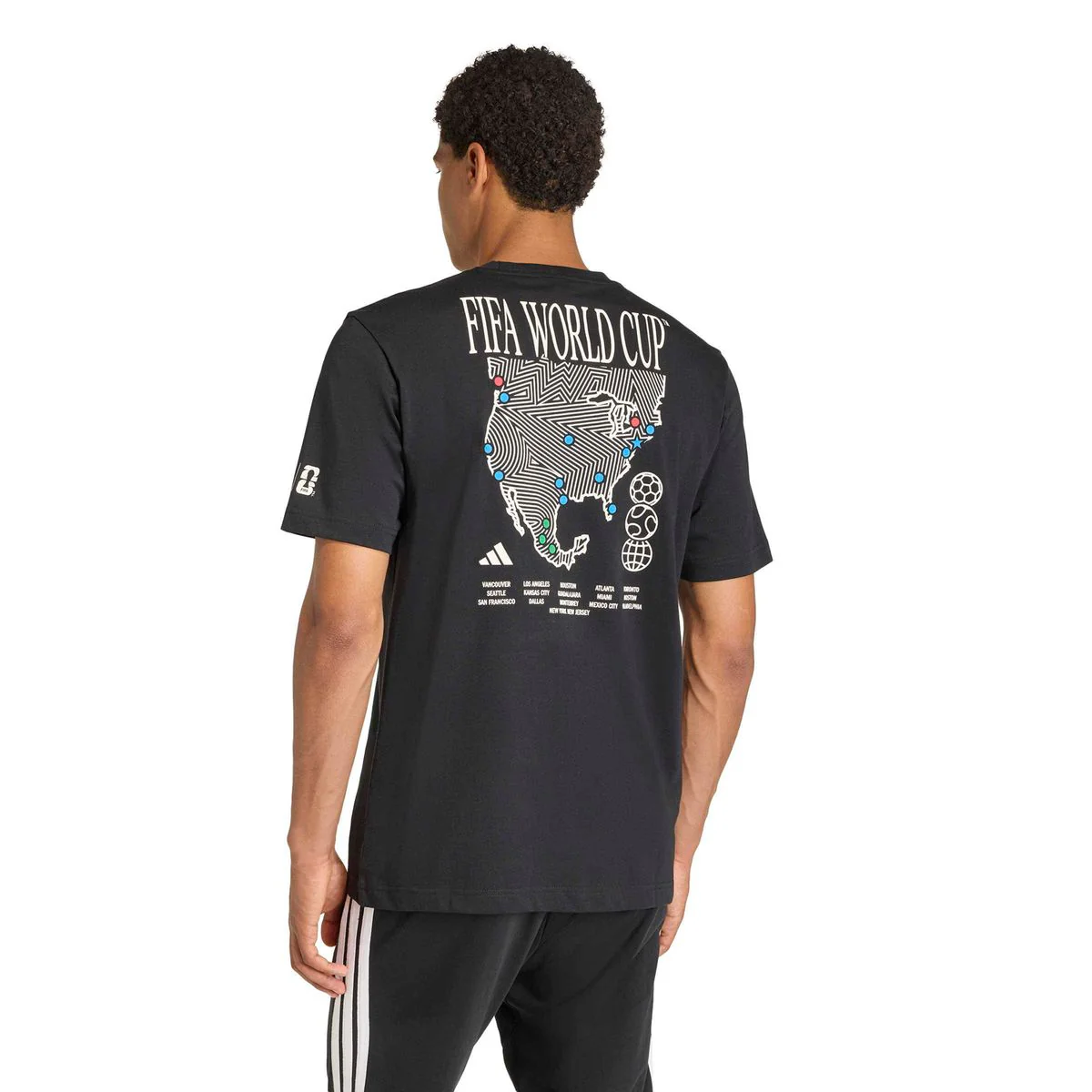 Adidas Men's Fifa World Cup Graphic Black Tee - Image 3