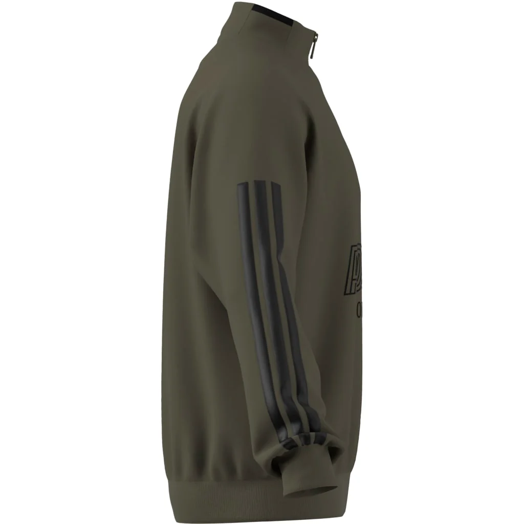 Adidas Men's House Of Tiro Fleece Olive Quarter Zip - Image 3