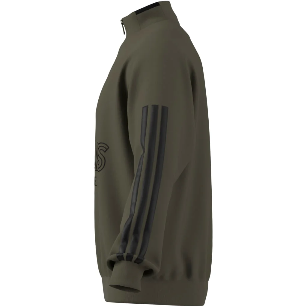 Adidas Men's House Of Tiro Fleece Olive Quarter Zip - Image 4