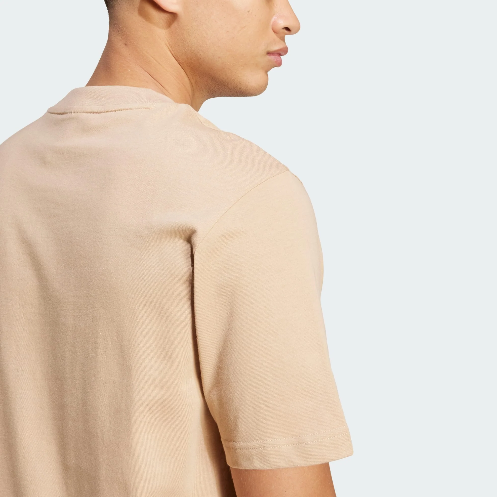 ADIDAS MEN'S SMALL LOGO SINGLE JERSEY SANDSTONE TEE - Image 6