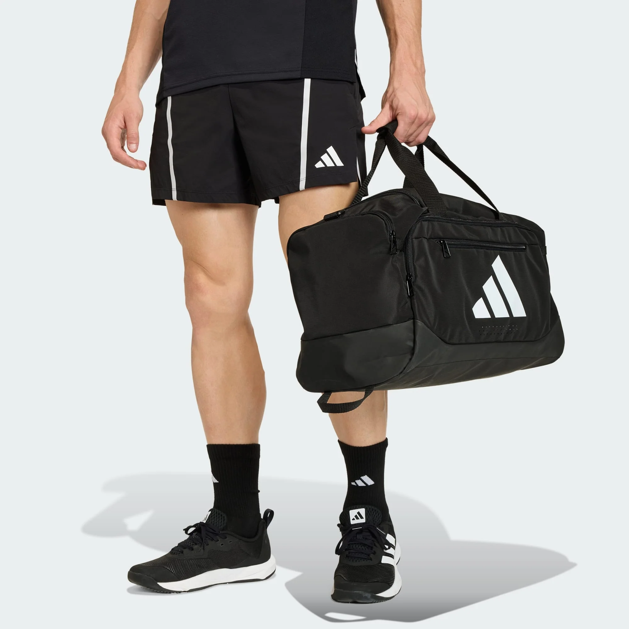 ADIDAS TRAINING DEFENDER SMALL BLACK/WHITE DUFFLE BAG - Image 3