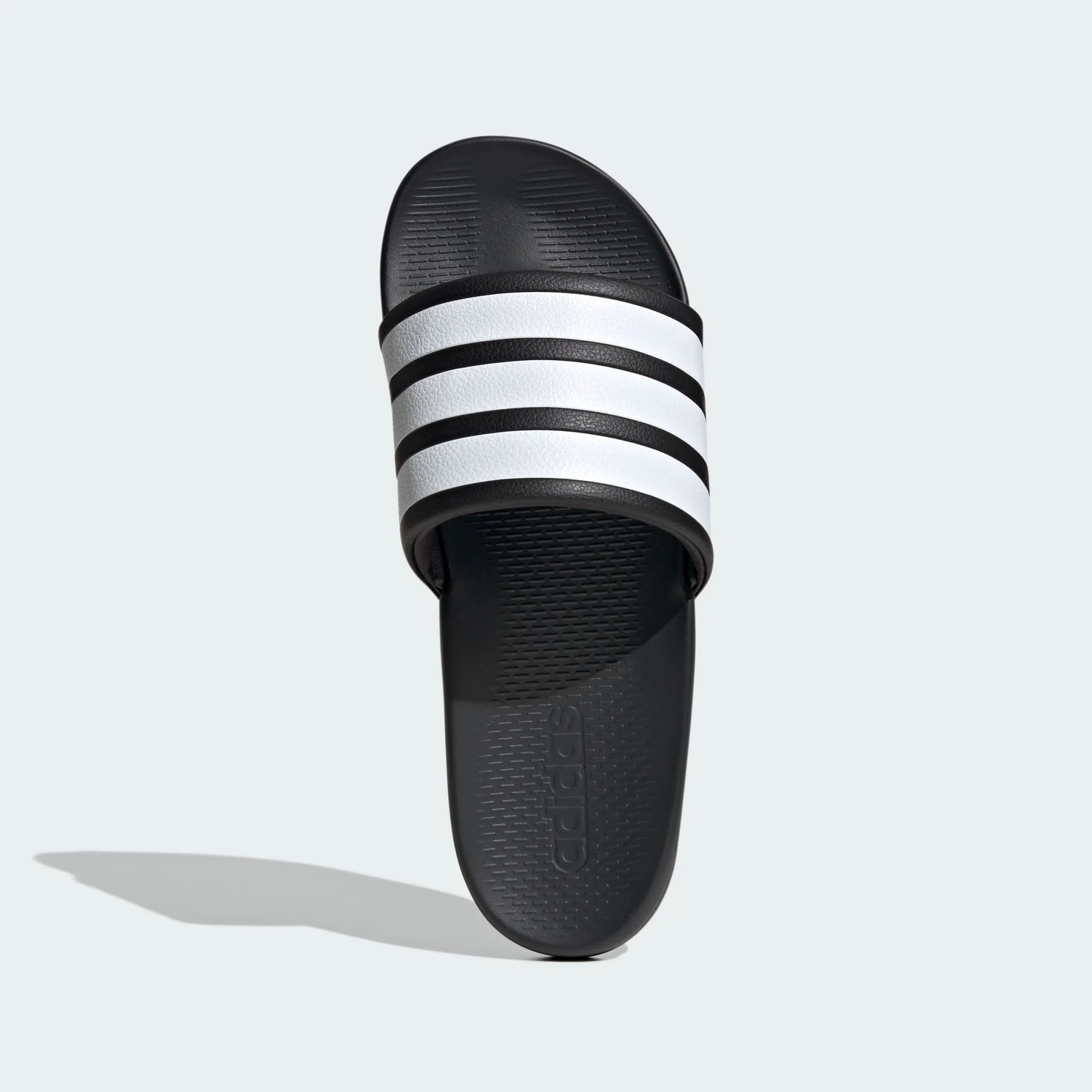 Adidas Unisex Adilette Comfort 2.0 Black/White Sldies - Image 3