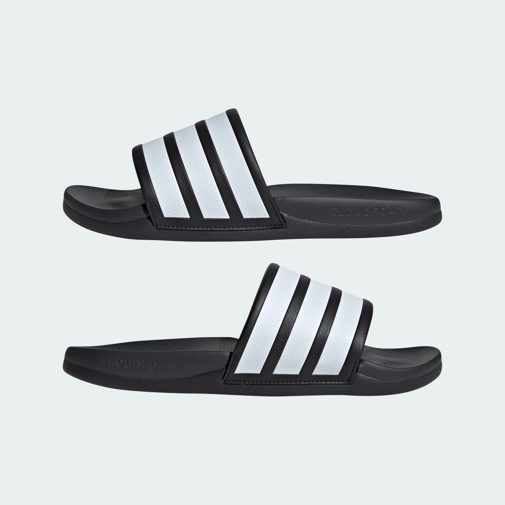 Adidas Unisex Adilette Comfort 2.0 Black/White Sldies - Image 5