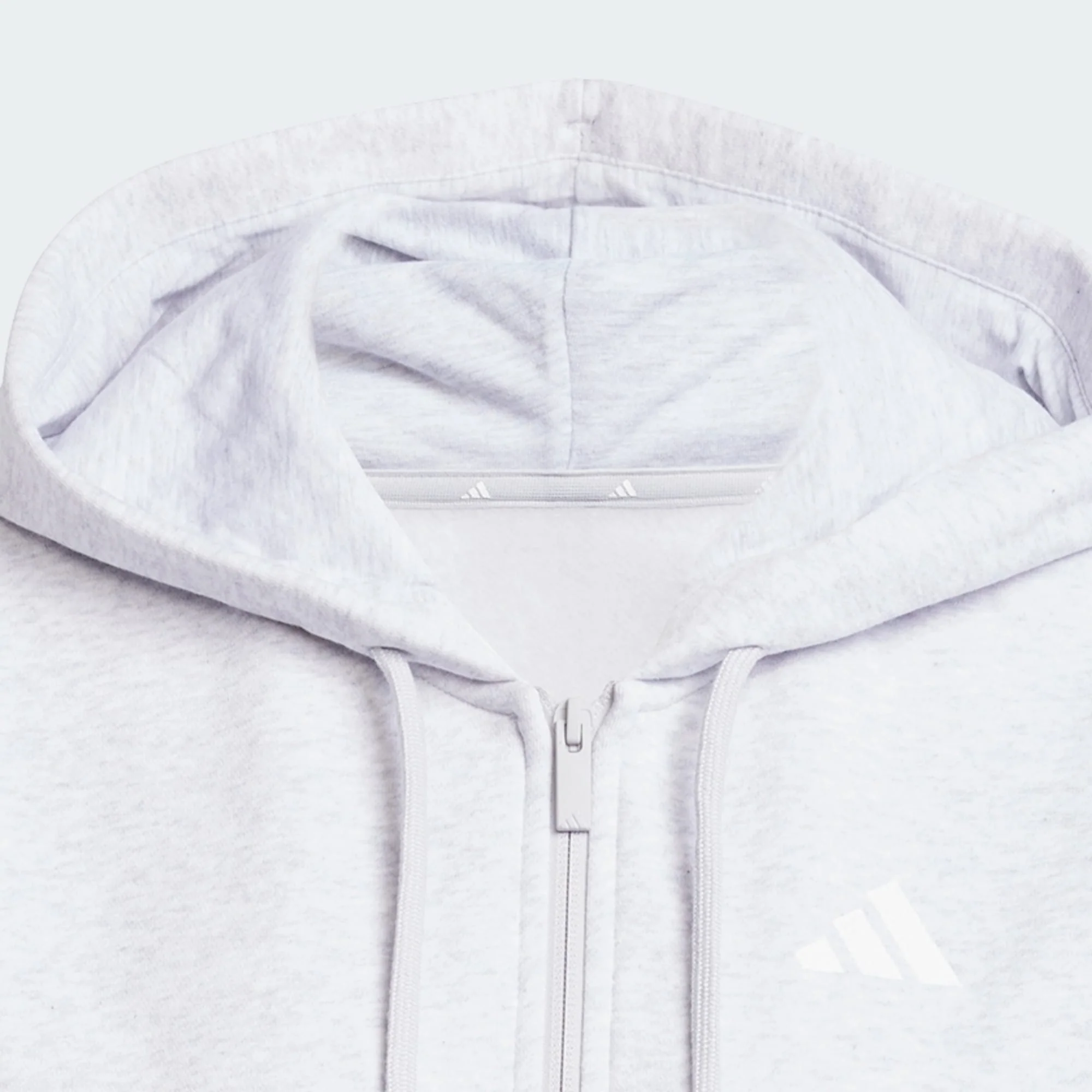 Adidas Women's 3-Stripes Fleece Full Zip Grey Jacket - Image 5