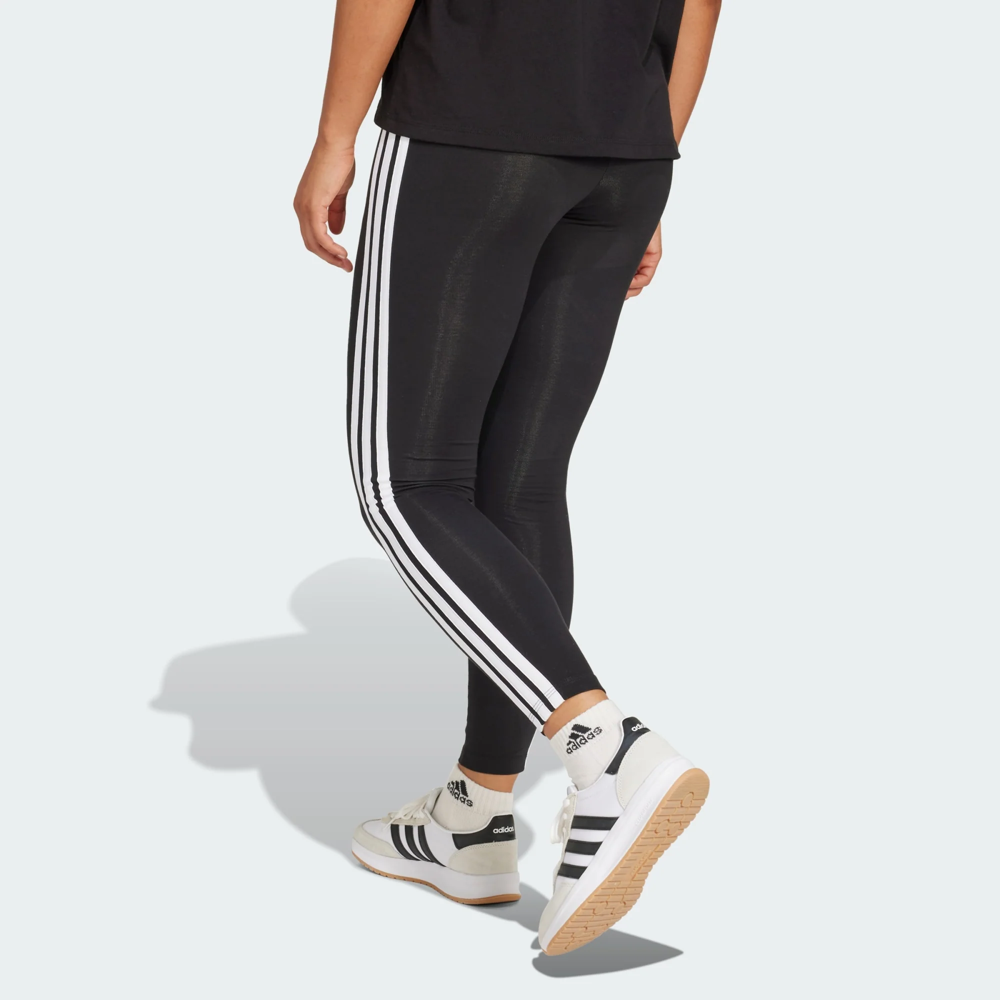 Adidas Women's Cotton 3-Stripes Black Tight - Image 3