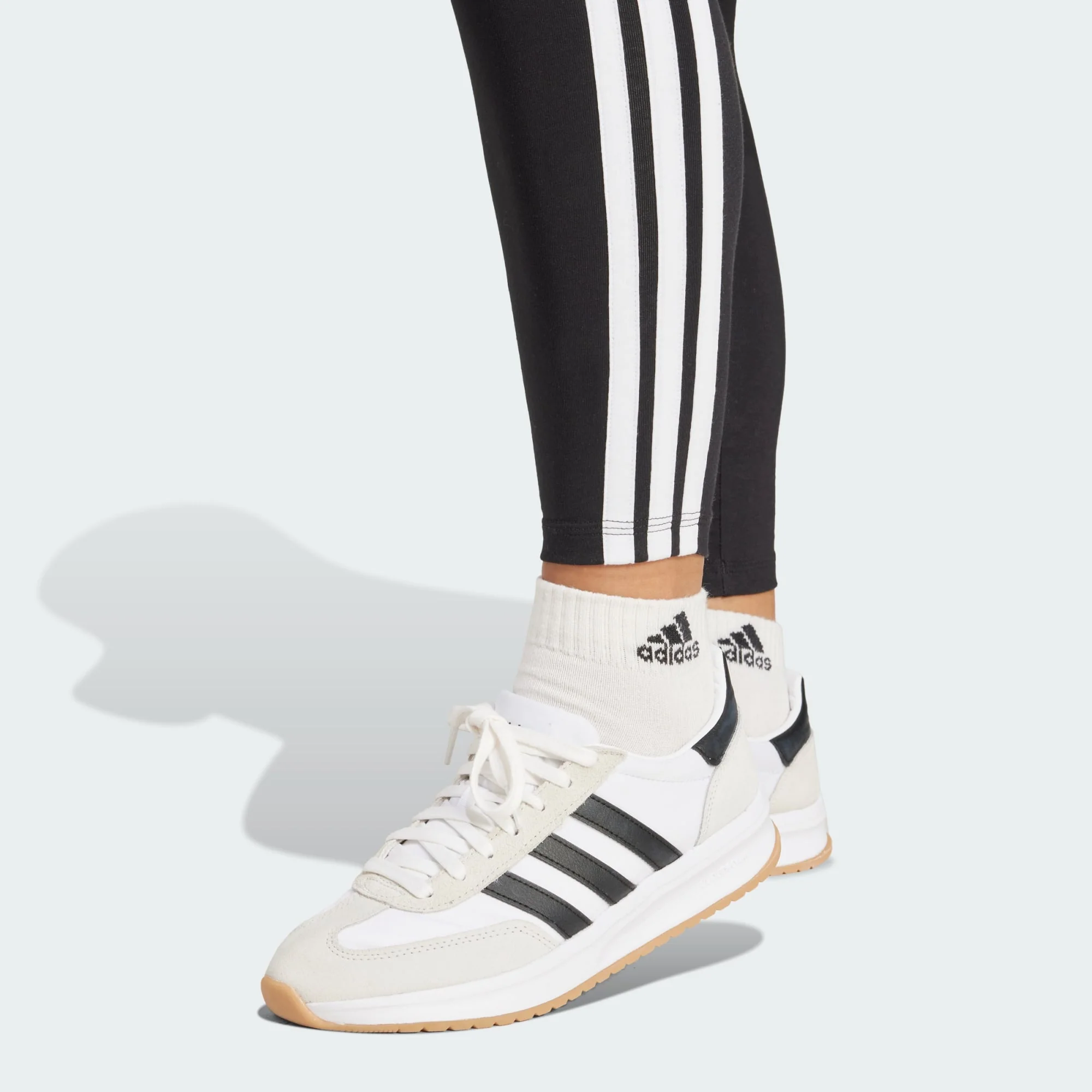 Adidas Women's Cotton 3-Stripes Black Tight - Image 5