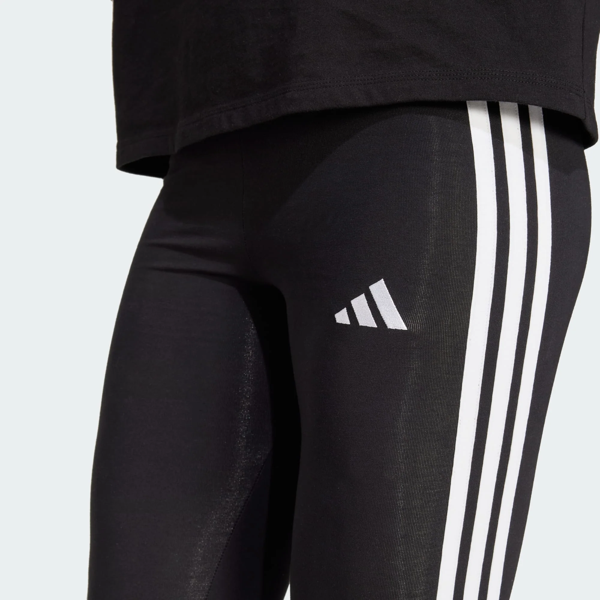 Adidas Women's Cotton 3-Stripes Black Tight - Image 6