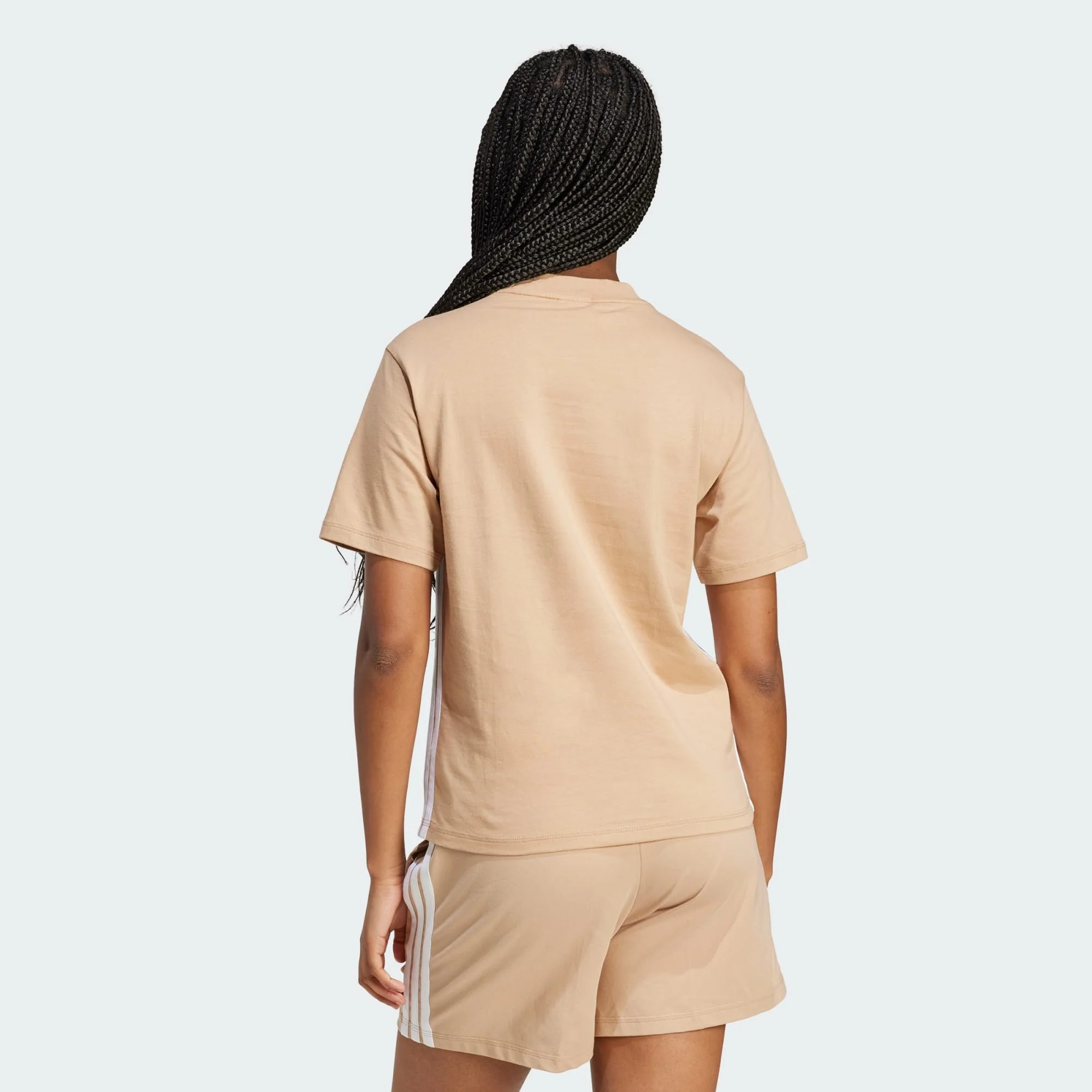 Adidas Women's Essentials 3-Stripes Sandstone Tee - Image 3