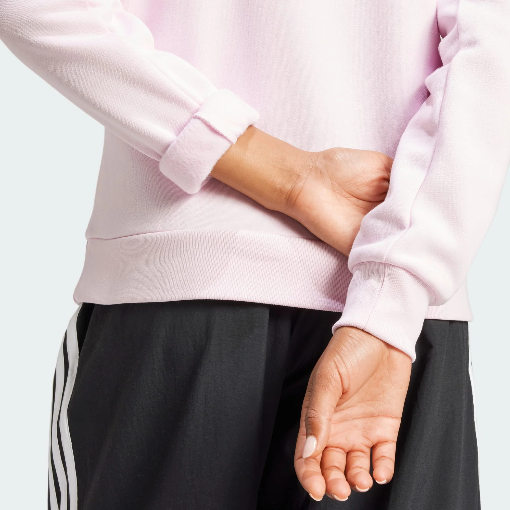 Adidas Women's Essentials Small Logo Feel Cozy Pink Hoodie - Image 7