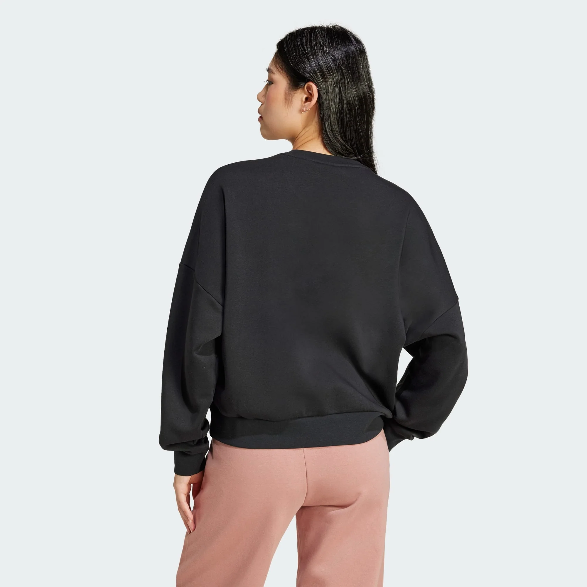 Adidas Women's Feelcozy Crew Black Sweatshirt - Image 4