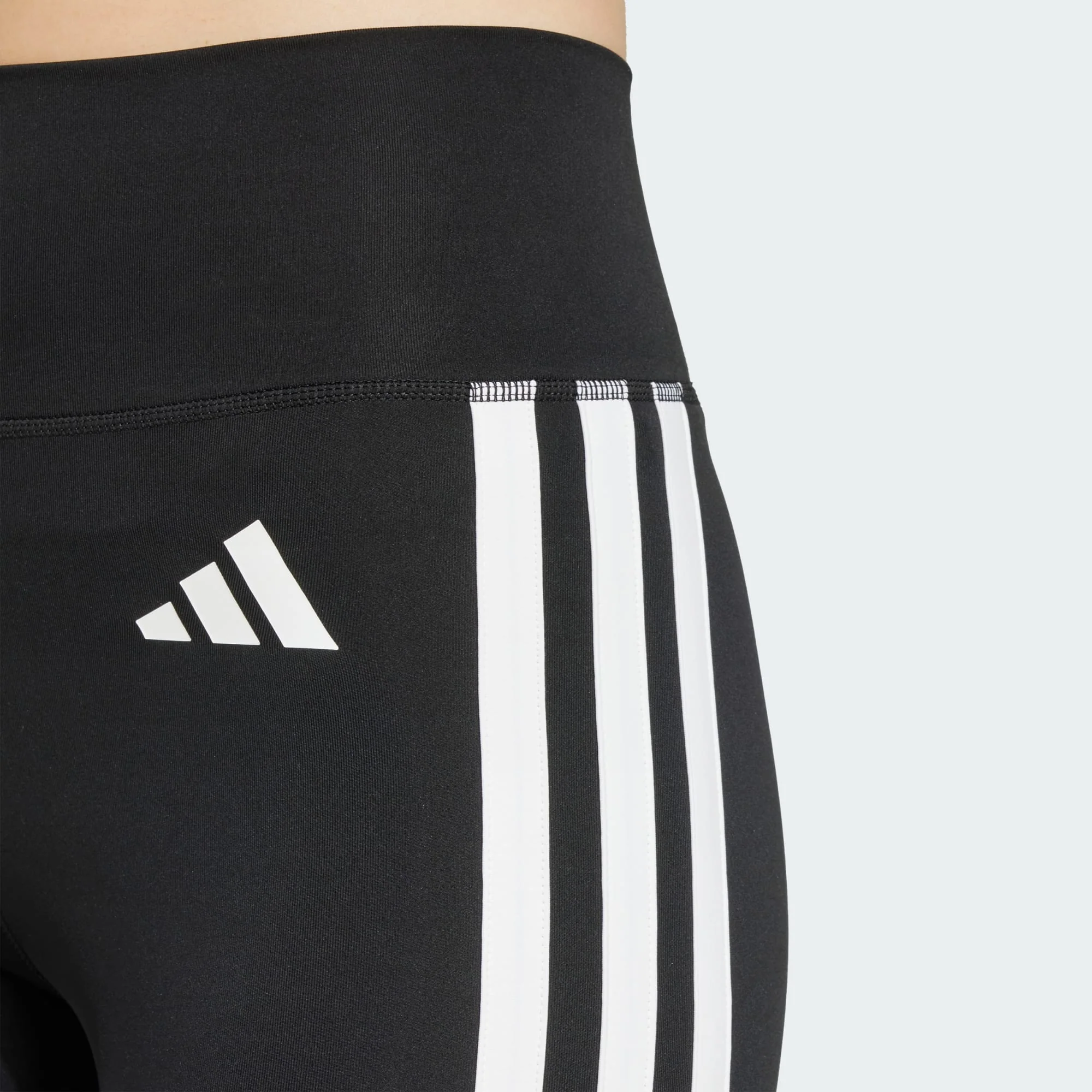 Adidas Women's Optime Essential 3-Stripes 7/8 Black Leggings - Image 4