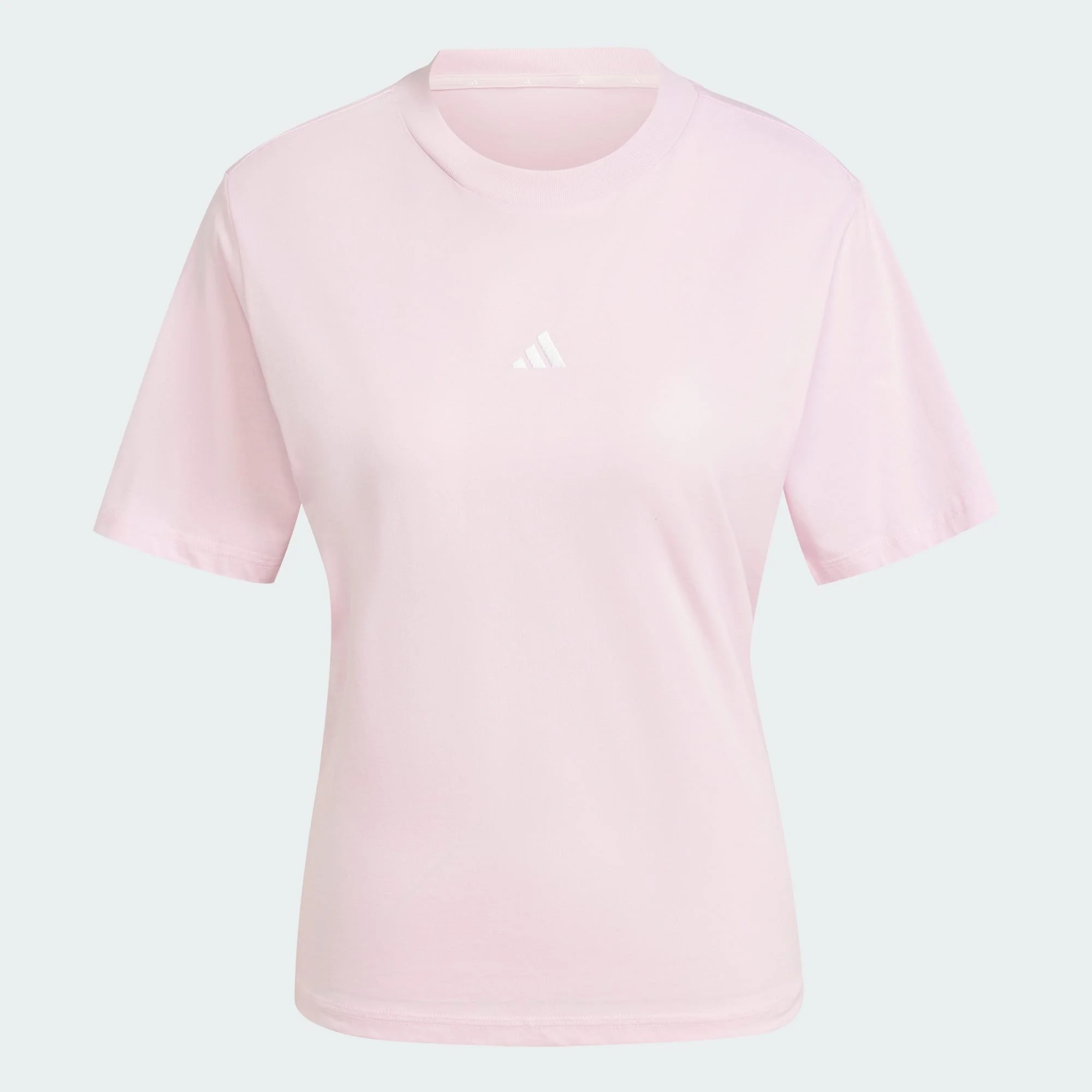Adidas Women's Small Logo Cotton Pink Tee - Image 2