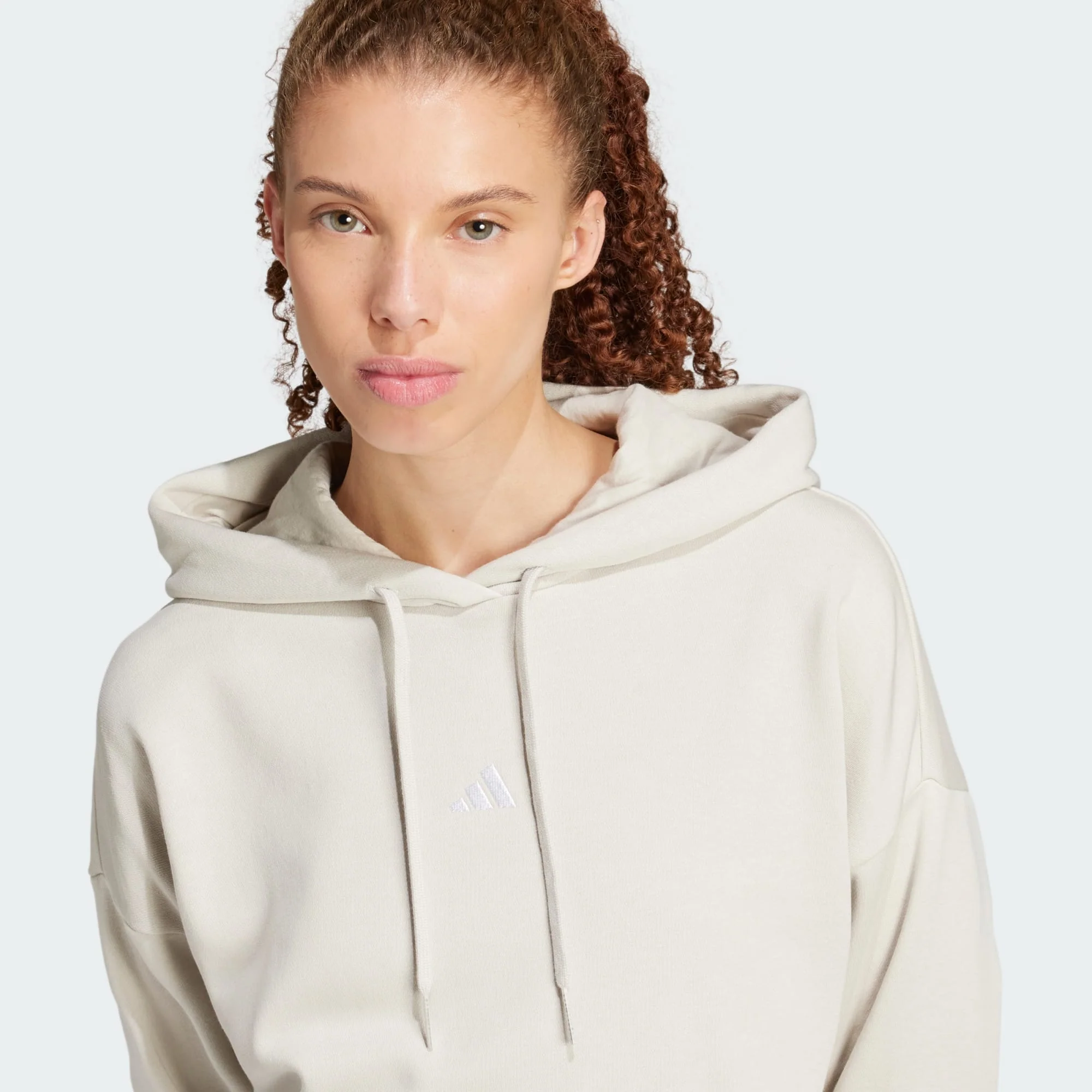 Adidas Women's Small Logo Feelcozy Fleece Alumina Hoodie - Image 6
