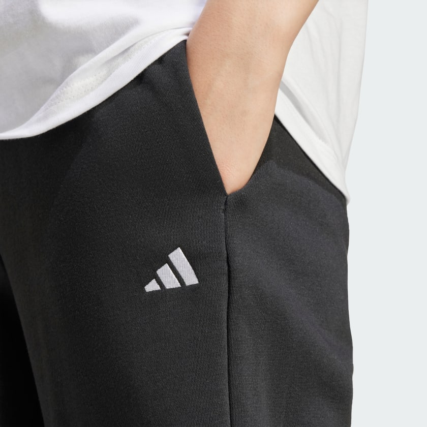 Adidas Women's Small Logo Feelcozy Fleece Open Hem Black Trackpant - Image 5