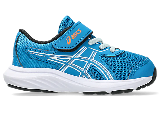 ASICS Kid's CONTEND 9 Hook n' Loop Blue/Cool Grey Running Shoes