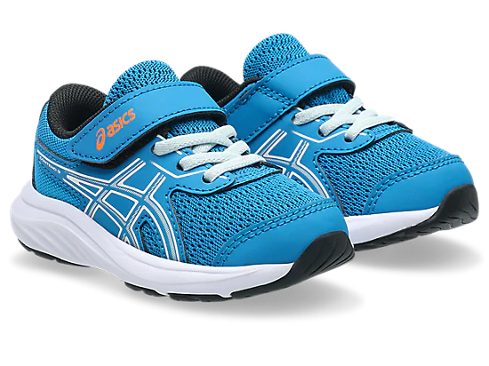 ASICS Kid's CONTEND 9 Hook n' Loop Blue/Cool Grey Running Shoes - Image 3