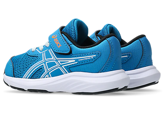 ASICS Kid's CONTEND 9 Hook n' Loop Blue/Cool Grey Running Shoes - Image 4