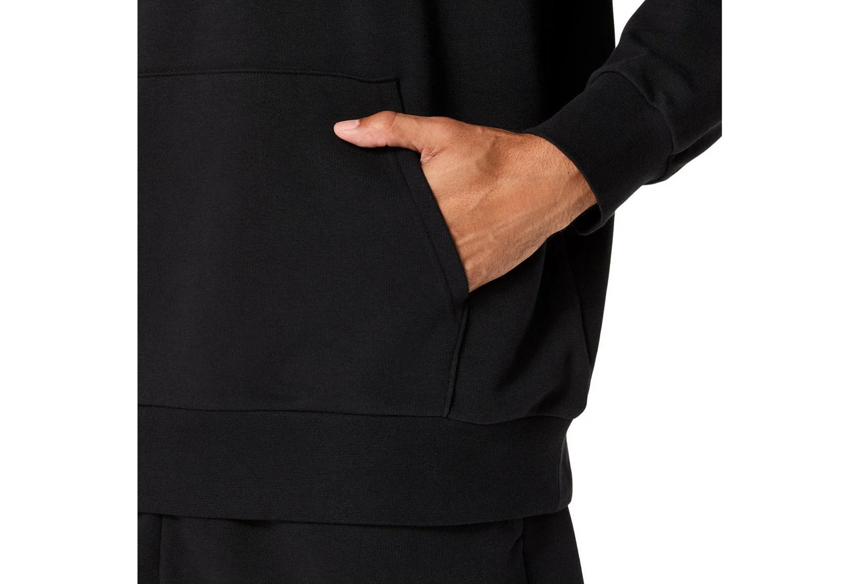 ASICS MEN'S FRENCH TERRY RELAXED PULLOVER BLACK HOODIE - Image 4