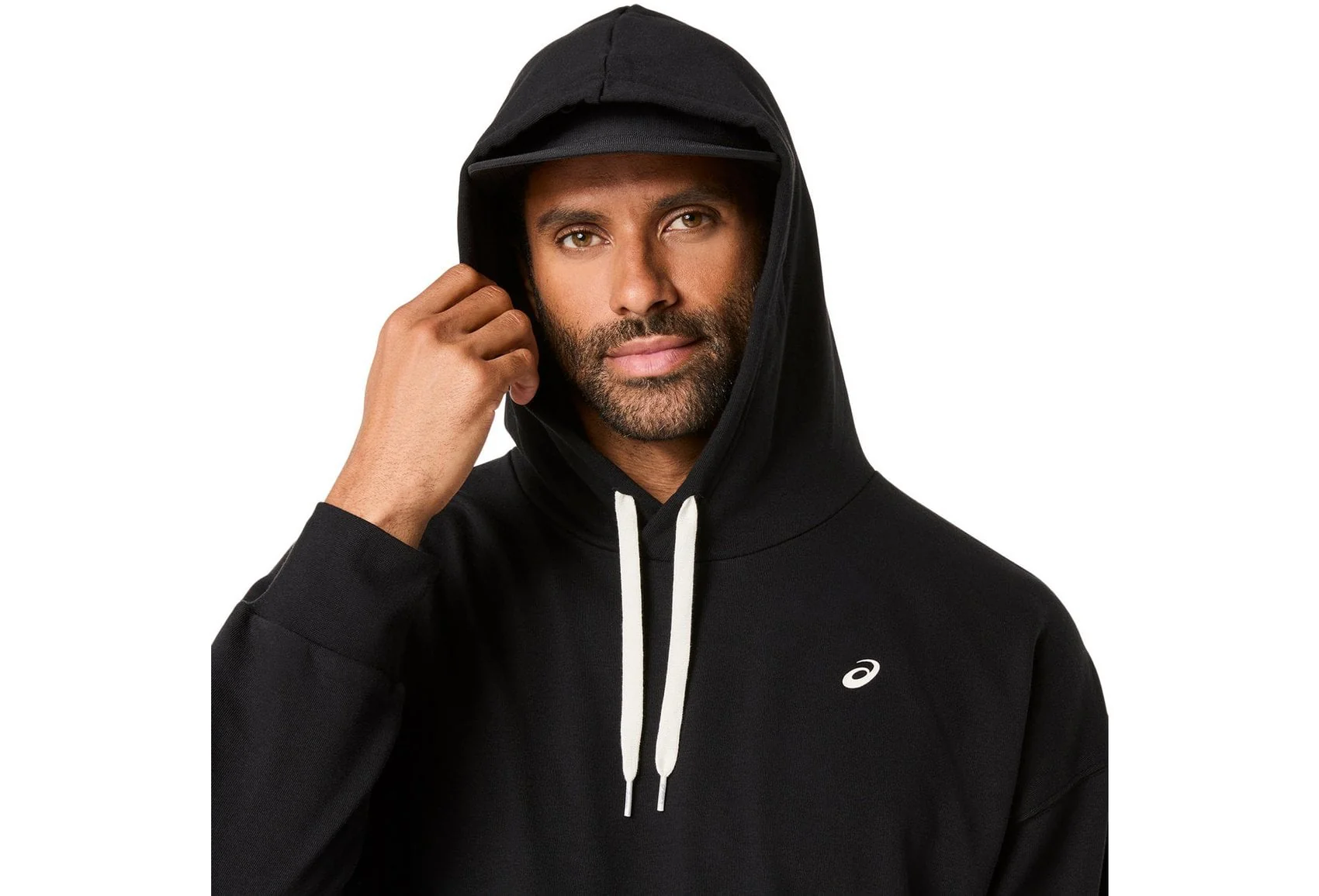ASICS MEN'S FRENCH TERRY RELAXED PULLOVER BLACK HOODIE - Image 5