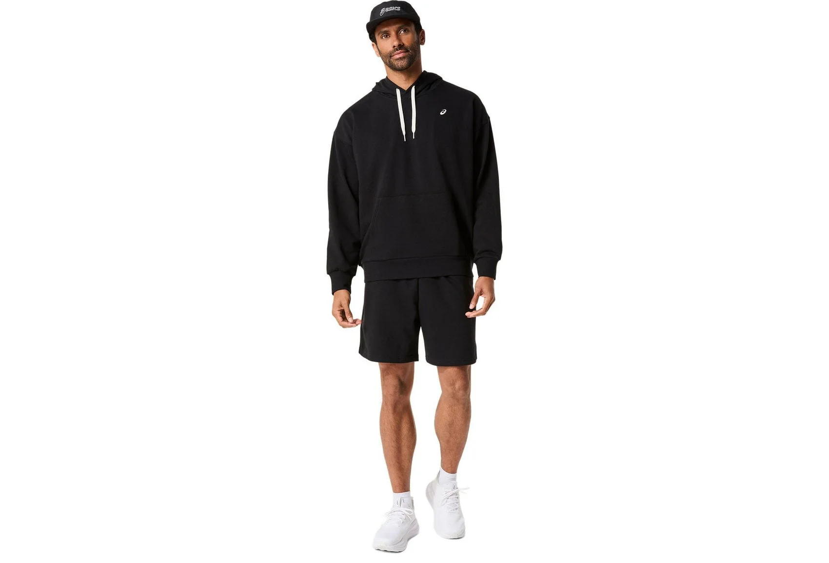 ASICS MEN'S FRENCH TERRY RELAXED PULLOVER BLACK HOODIE - Image 6
