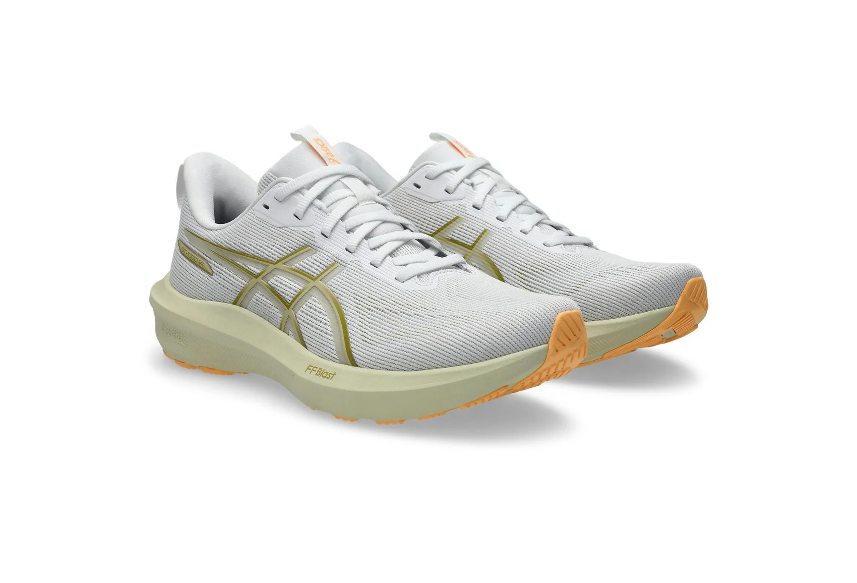 Asics Men's Gt 1000 14 White/Lemon Running Shoes - Image 3