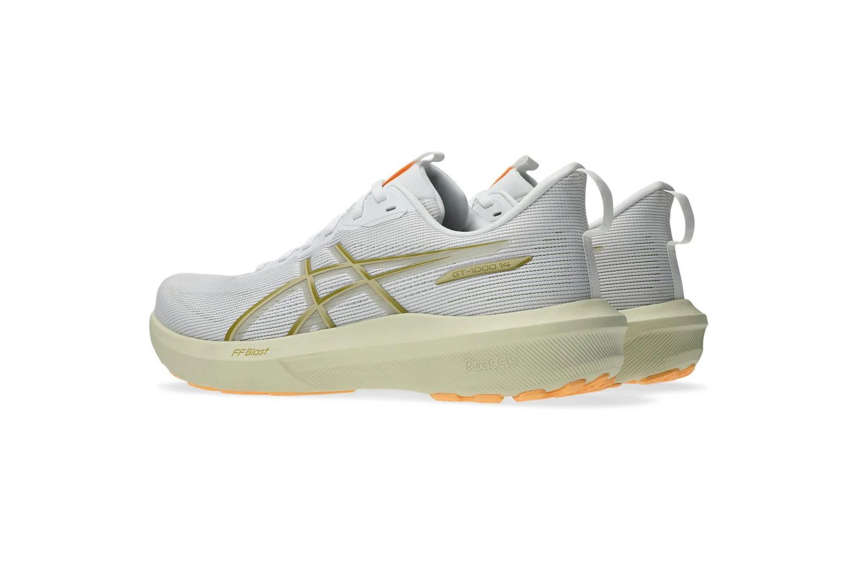 Asics Men's Gt 1000 14 White/Lemon Running Shoes - Image 4
