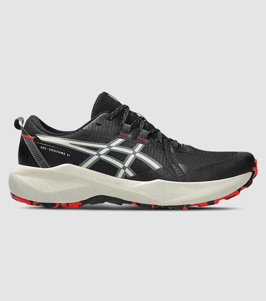 ASICS MEN'S VENTURE 11 BLACK/DUST TRAIL RUNNING SHOES EXTRA WIDE (4E)