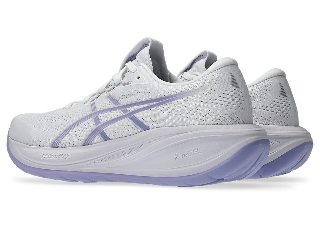 Asics Women's Cumulus 28 White/Bluebell Running Shoes (Width D) - Image 4