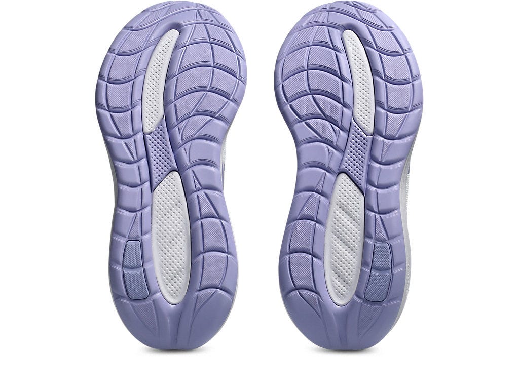 Asics Women's Cumulus 28 White/Bluebell Running Shoes (Width D) - Image 7