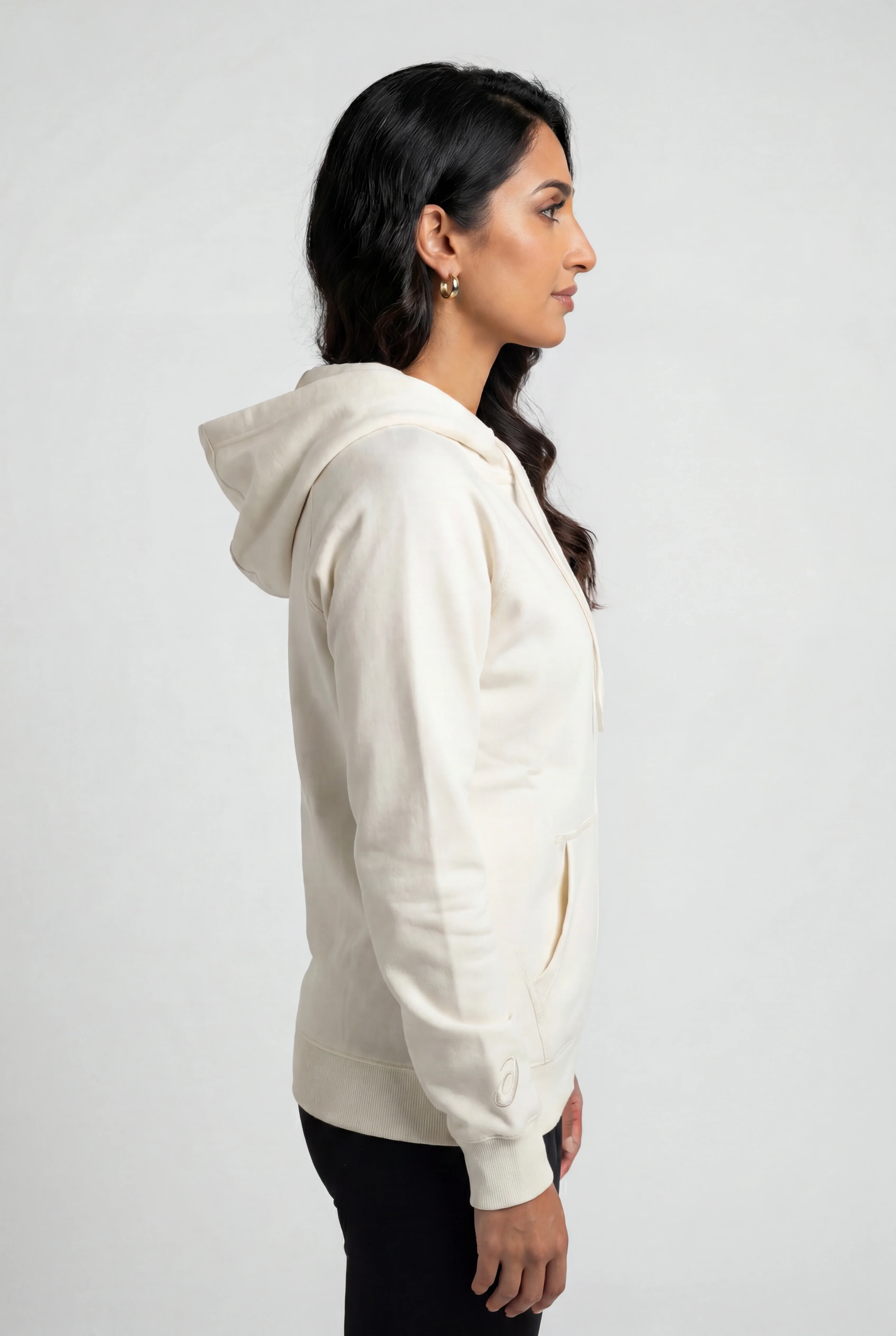 Asics Women's Fleece Cream Hoodie - Image 3