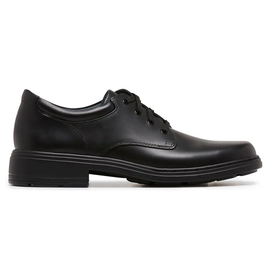 Clarks Women's (Senior) Infinity Triple Black Leather Shoe (Width D)