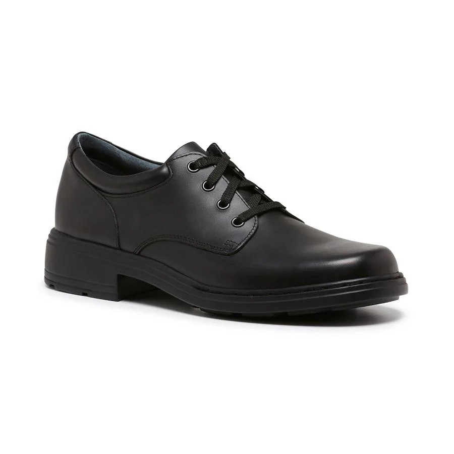 Clarks Women's (Senior) Infinity Triple Black Leather Shoe (Width D) - Image 3