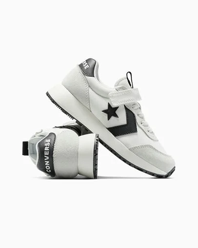 Converse Kid's Omega Trainer Hook N' Loop White/Black Shoes - Image 3