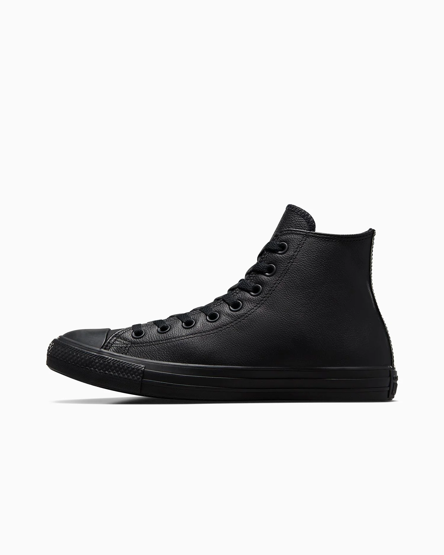 Converse Men's Chuck Taylor All Star High Top Triple Black Leather Shoe - Image 2