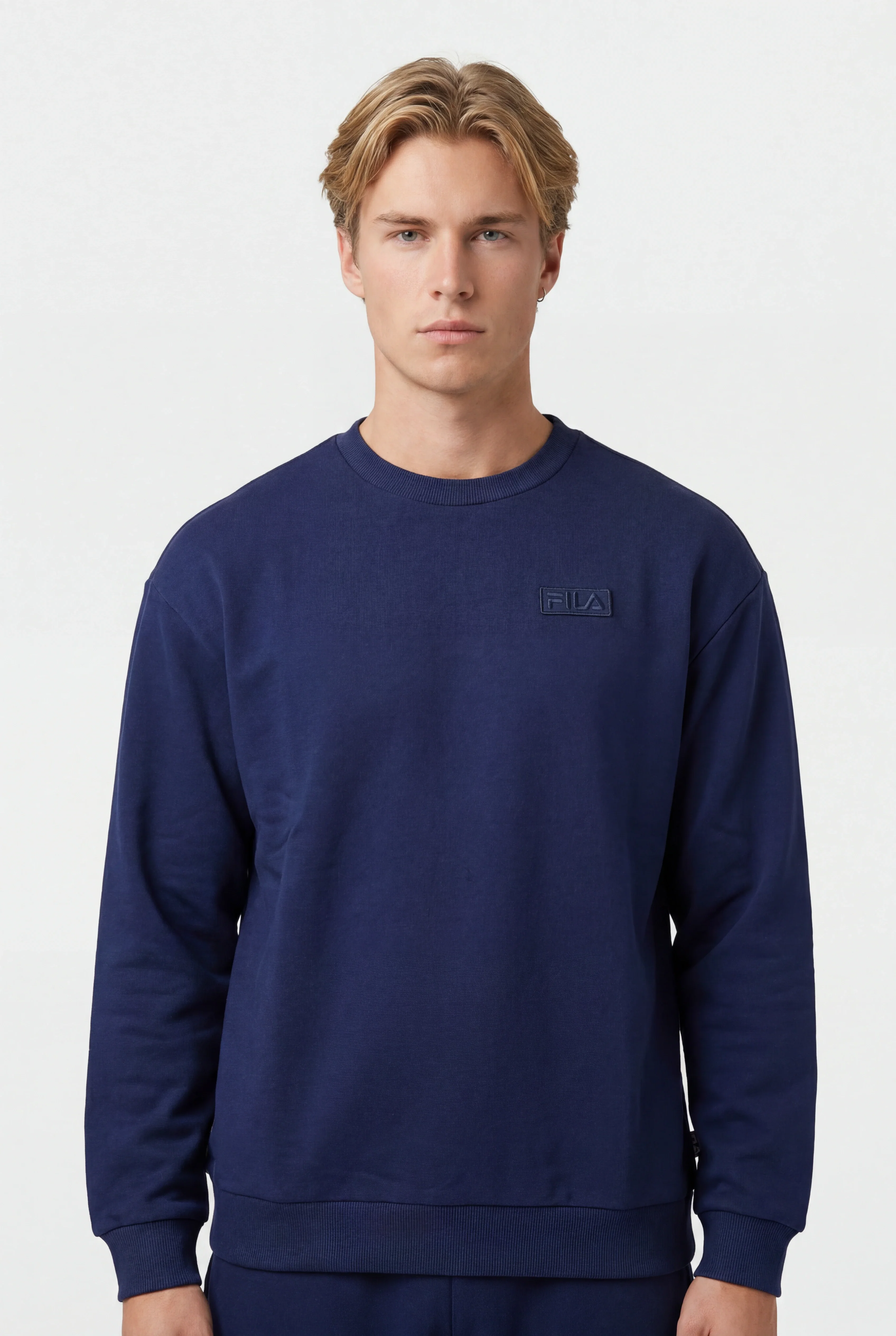 Fila Men's Byron Relaxed Crew Blue Sweatshirt