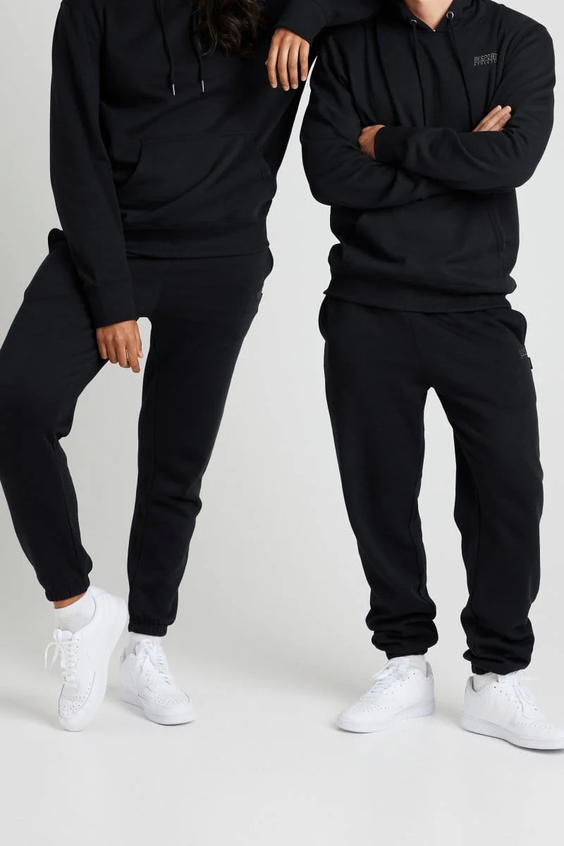 Insport Unisex Alaska Black Elastic Leg Trackpants - Image 3
