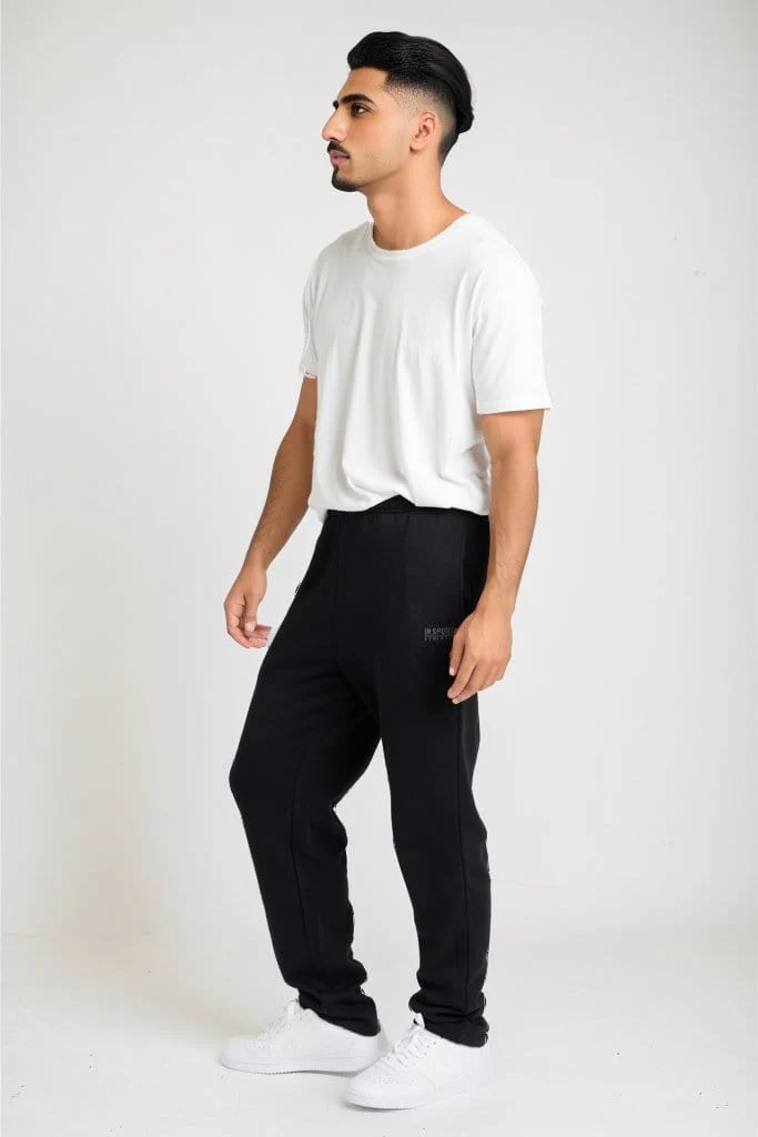 Insport Men's Aspen Black Trackpants (Open Leg) - Image 4