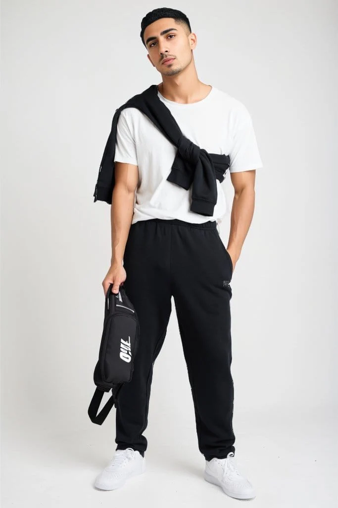 Insport Men's Aspen Black Trackpants (Open Leg) - Image 5
