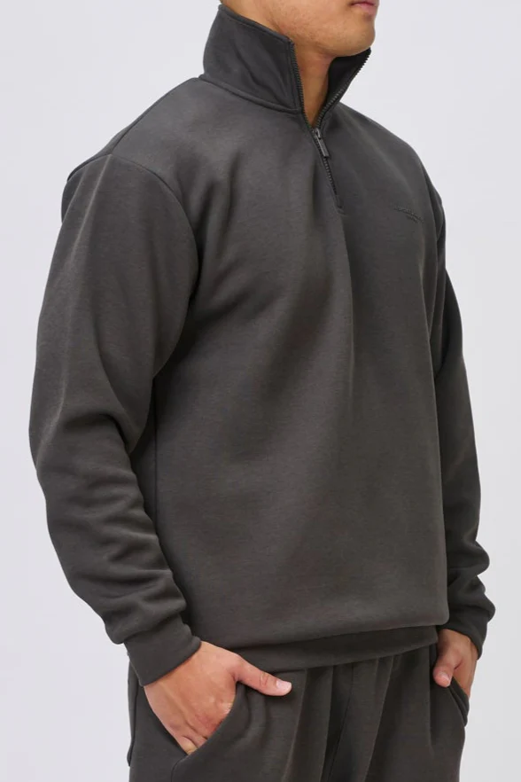 Insport Mens Denver Tech Quarter Zip Top Ash - Image 2