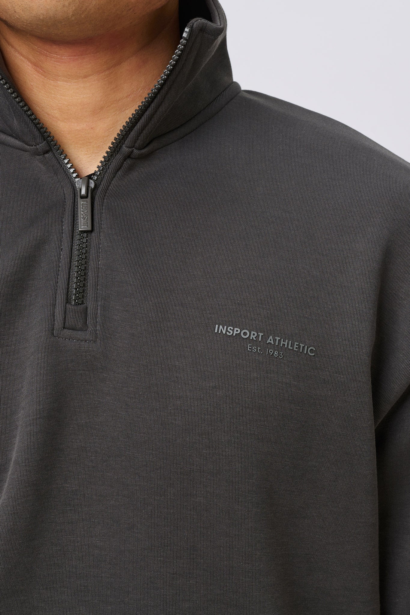 Insport Mens Denver Tech Quarter Zip Top Ash - Image 3