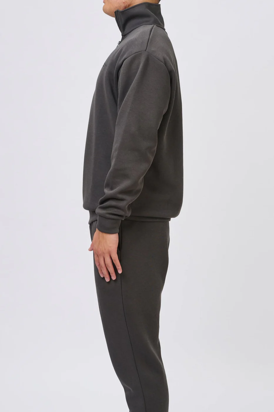 Insport Mens Denver Tech Quarter Zip Top Ash - Image 5