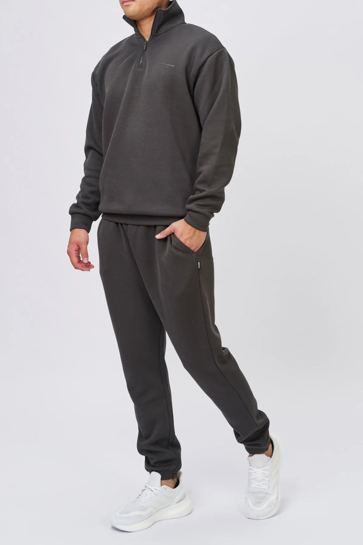 Insport Mens Denver Tech Quarter Zip Top Ash - Image 7