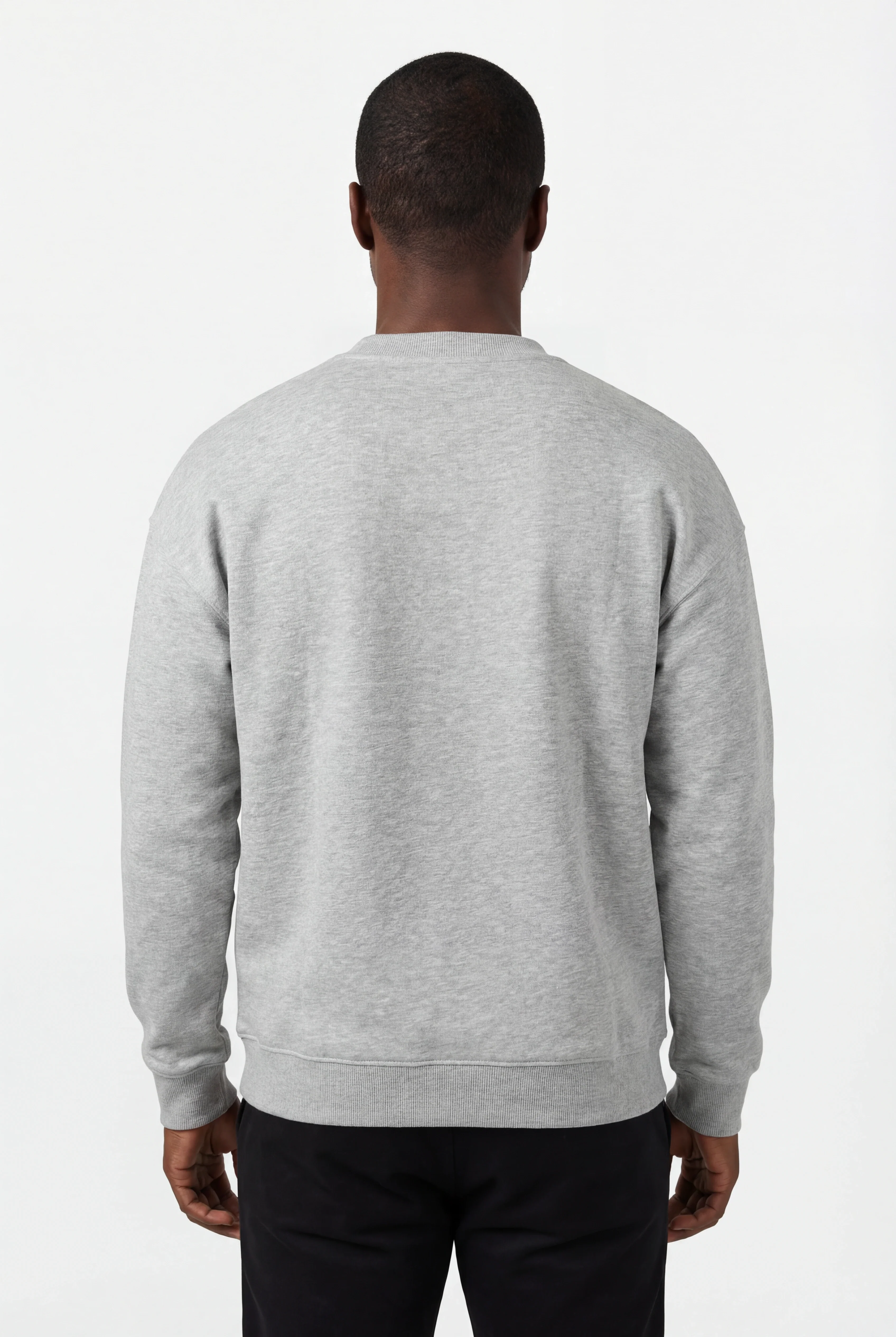 Insport Mens Easton Grey Marle Fleece Crew - Image 2