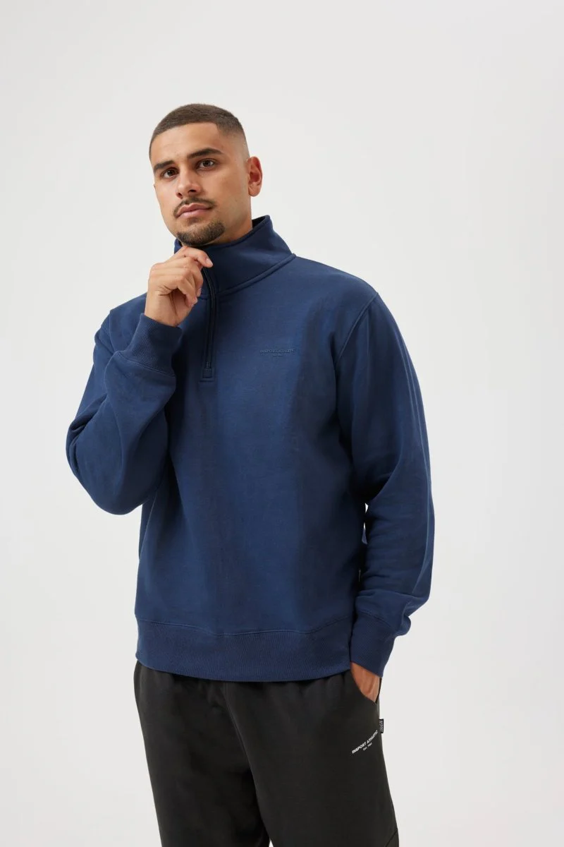 Insport Men's Alaska Quarter Zip Top Navy - Image 2