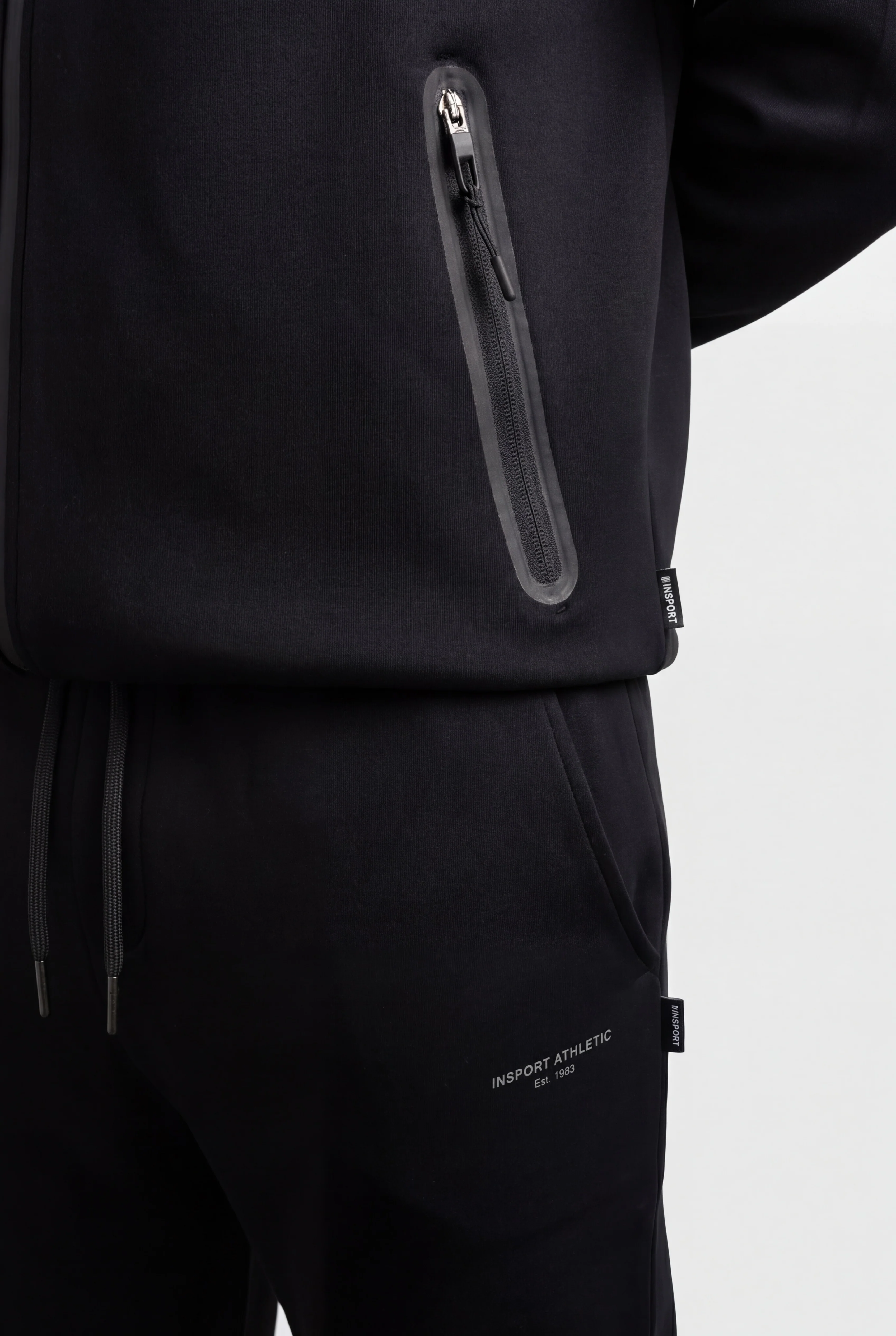 Insport Mens Scuba Hooded Zip Black Jacket - Image 5